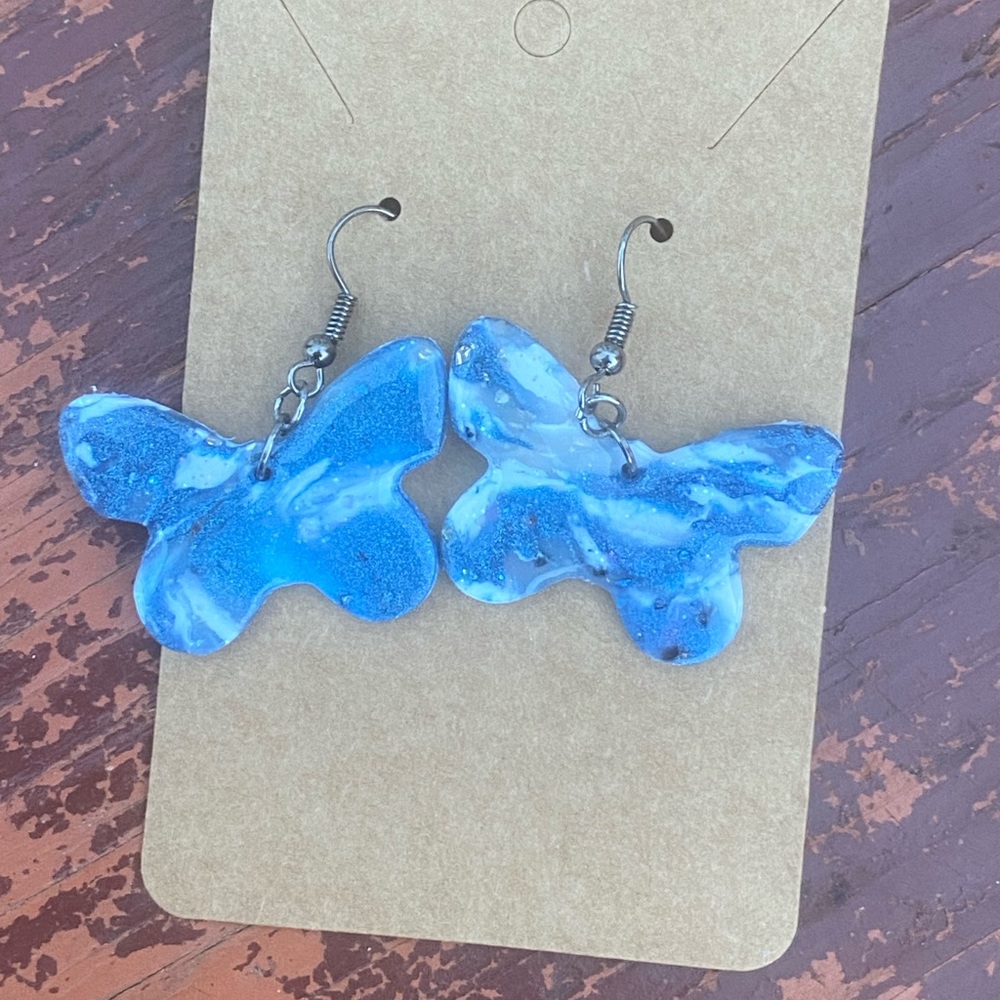 Marbled polymer clay earrings